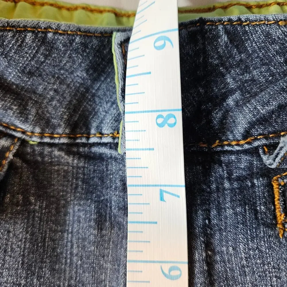 EUC VTG Mixit Cropped Stretch Mid-Rise Jeans Sz. 10 Reg x 21‎ Dark Wash Denim
